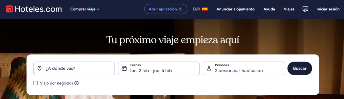 captura de pantalla sitio web Hostels.com