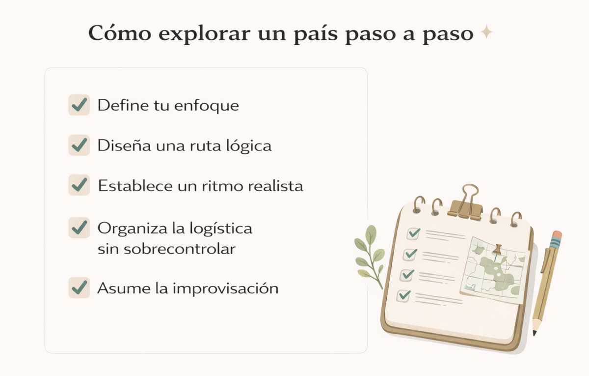 pasos para explorar un país