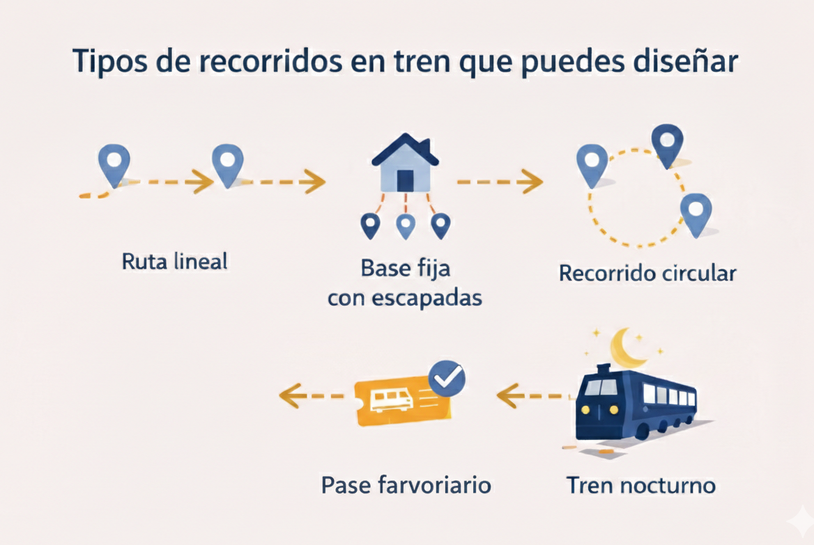 tipos de recorridos en tren