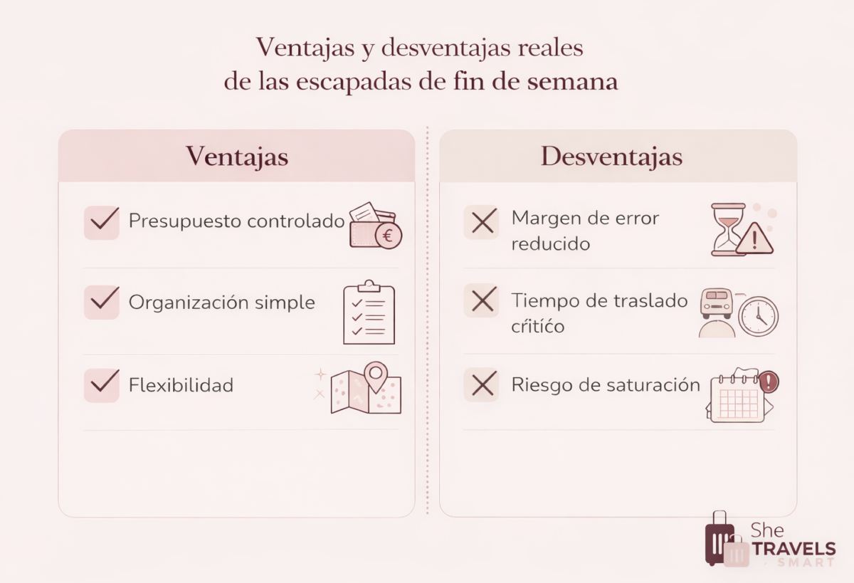 ventajas y desventajas de escapadas cortas
