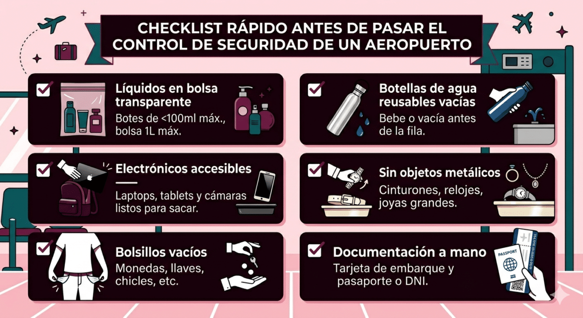 checklist control seguridad aeropuerto