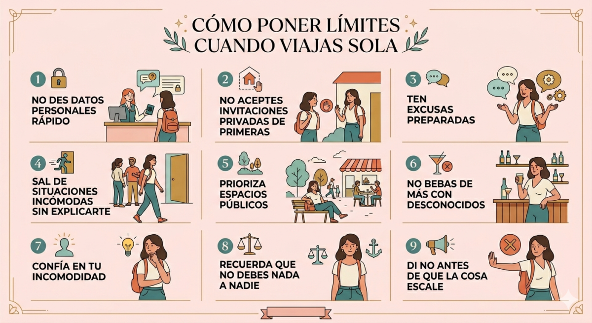 poner limites viajando sola