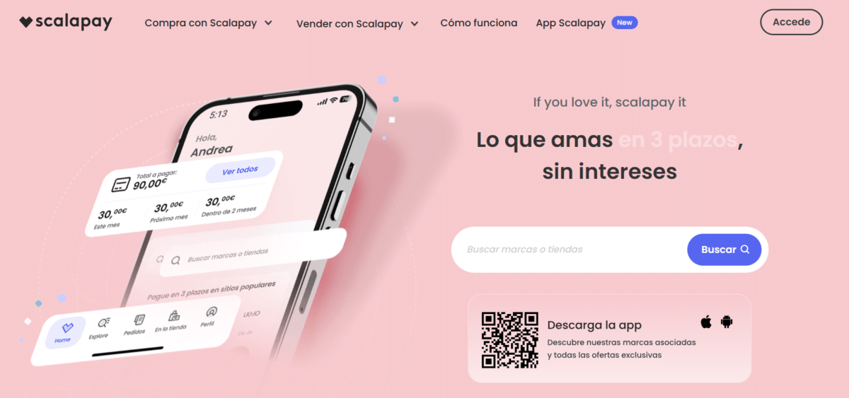 Imagen pagina web de Scalapay para financiar un viaje
