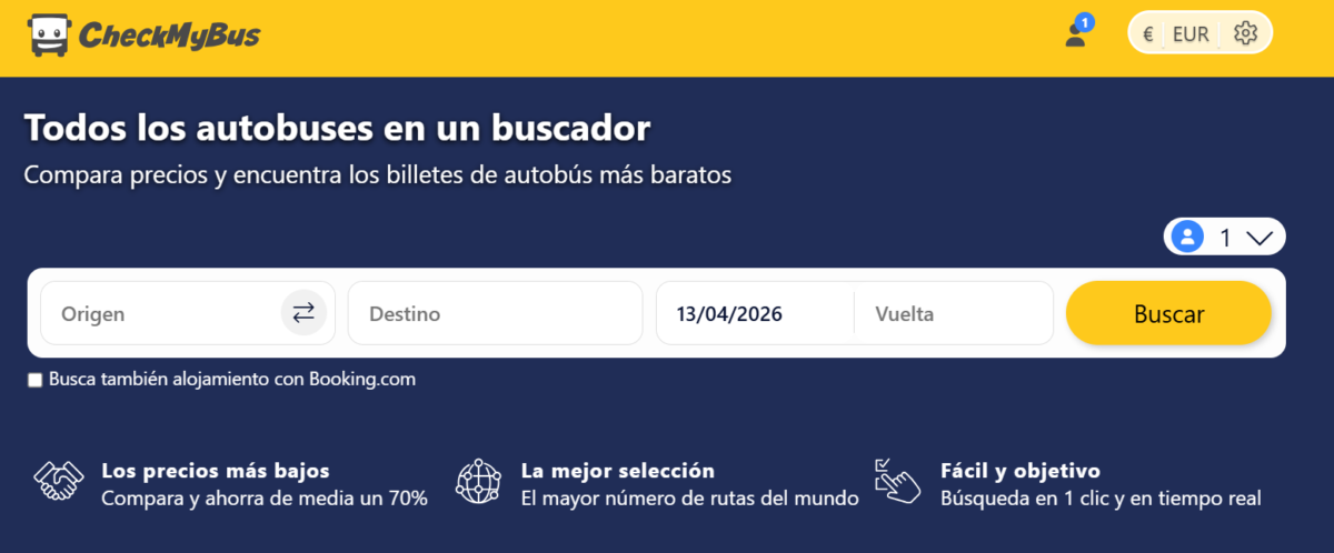 Imagen página web de checkmybus buscador de autobuses