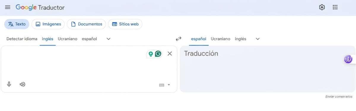 imagen web de Google Translate para traducir idiomas