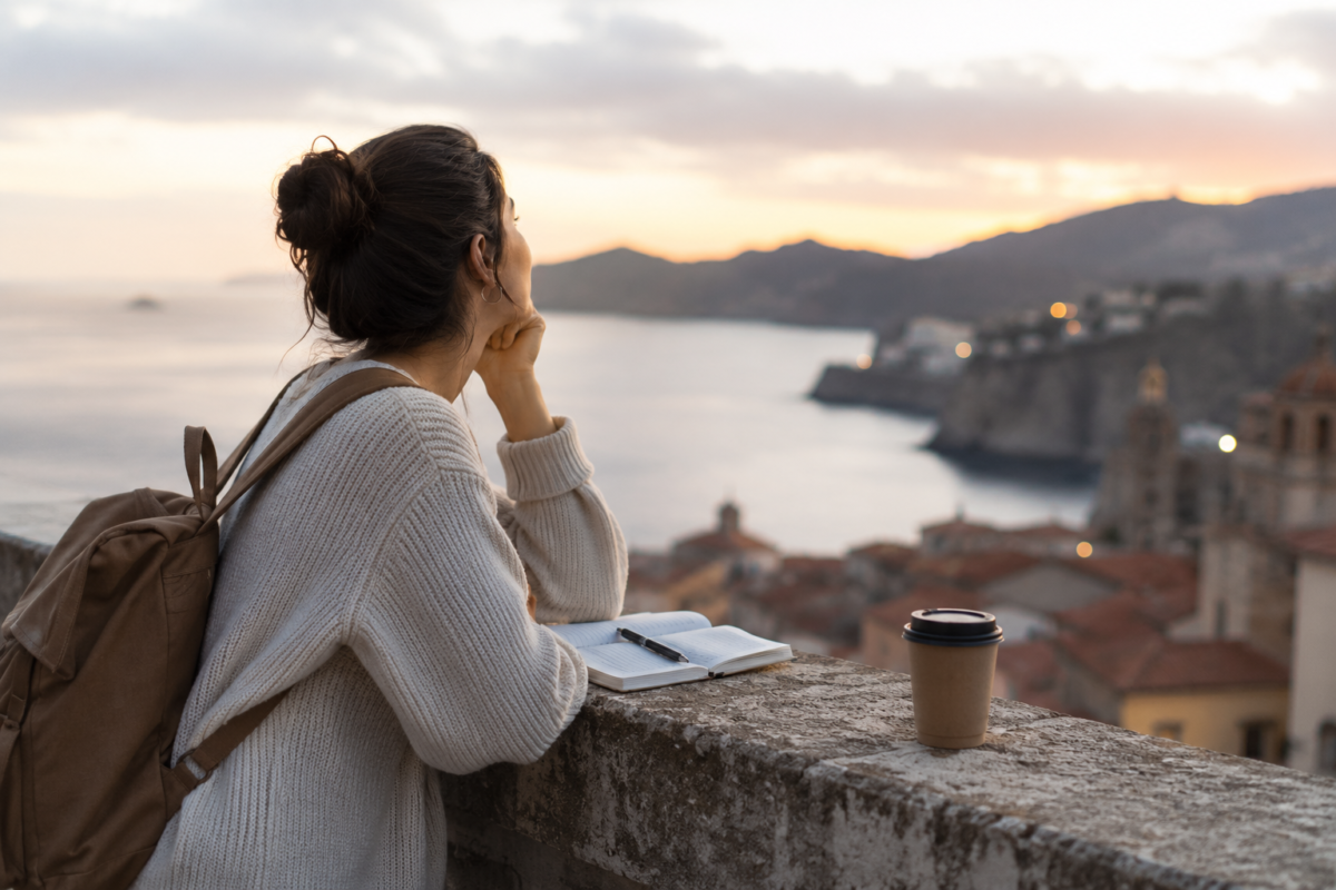 mujer viajera gestionando la decepción durante un viaje