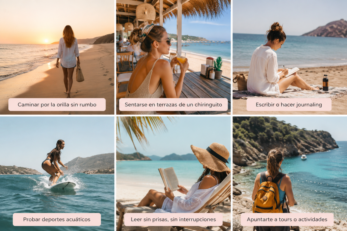 actividades para hacer en la playa viajando sola