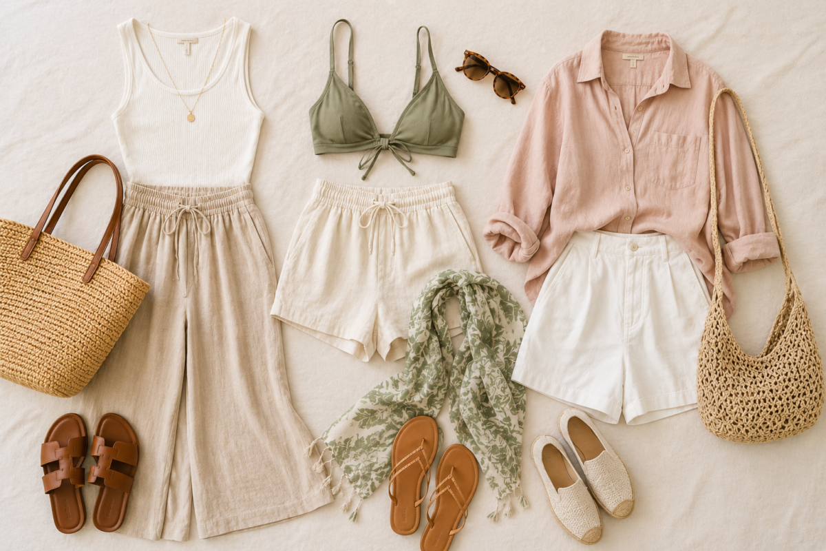 outfits de verano para viajar a la playa
