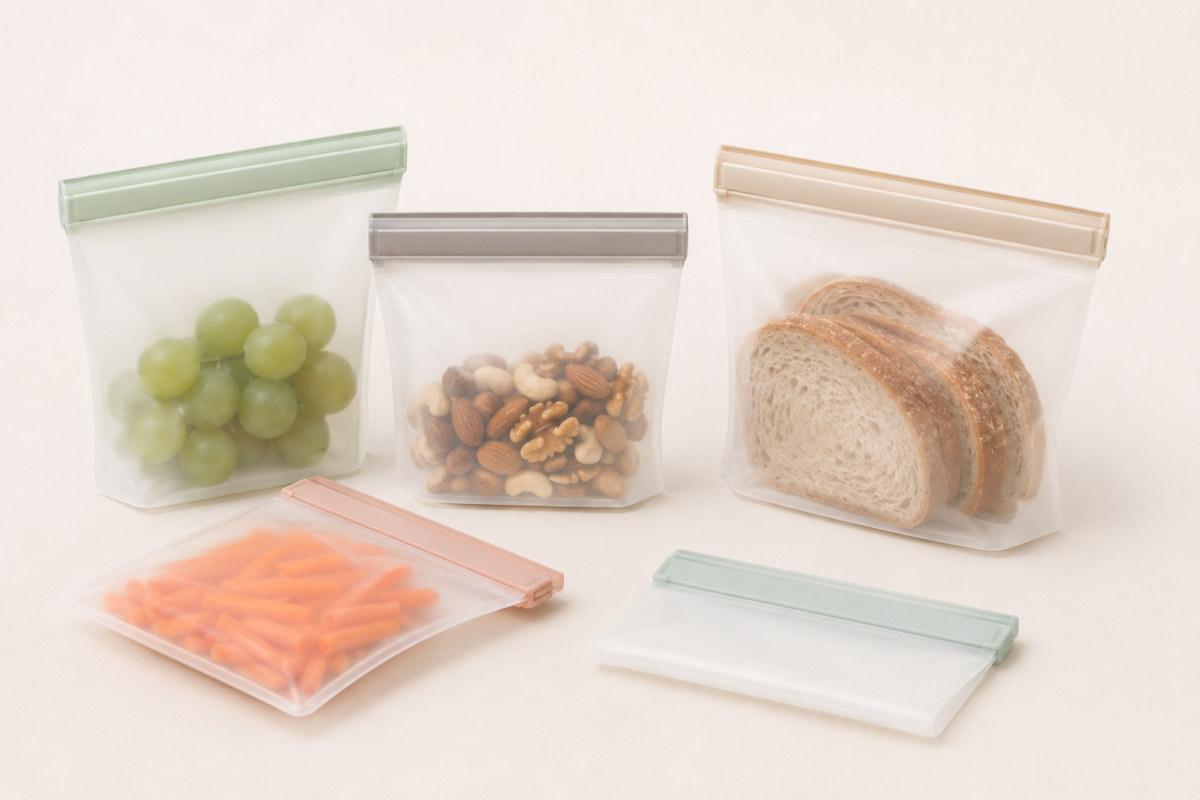 bolsa reutilizable e impermeable con cierre hermetico