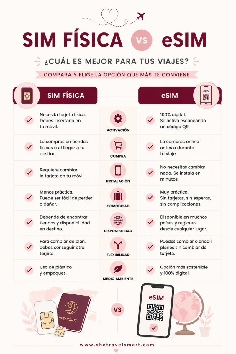 sim o esim cuál es mejor para viajar