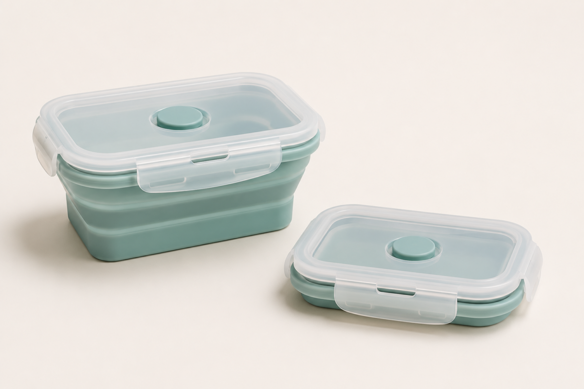 taper plegable de silicona para guardar alimentos en viajes