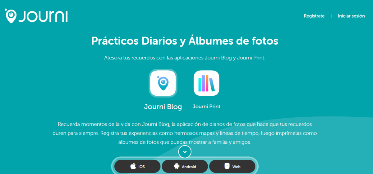 Journi app de diario de viaje digital