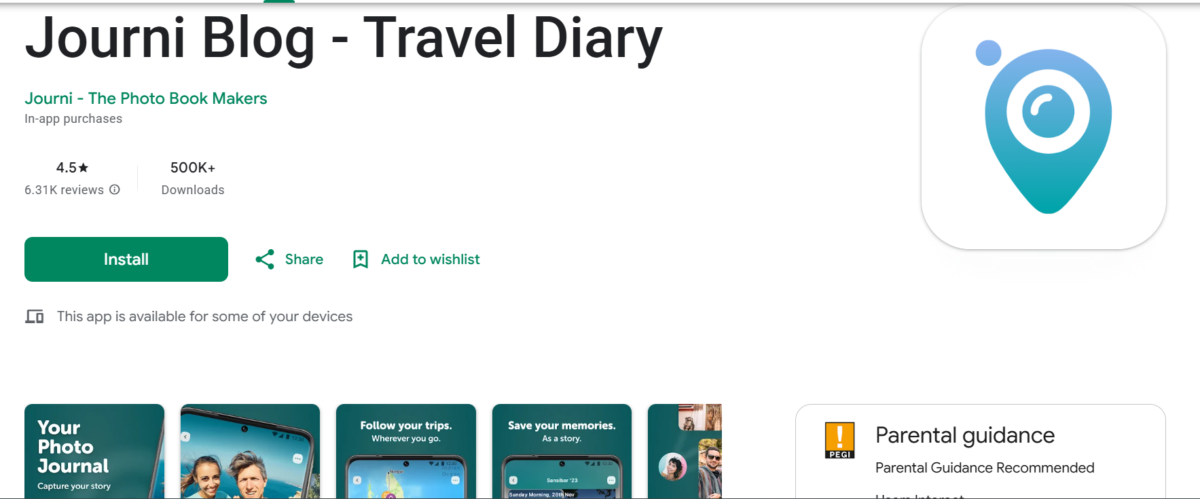 Journi app de diario de viaje digital