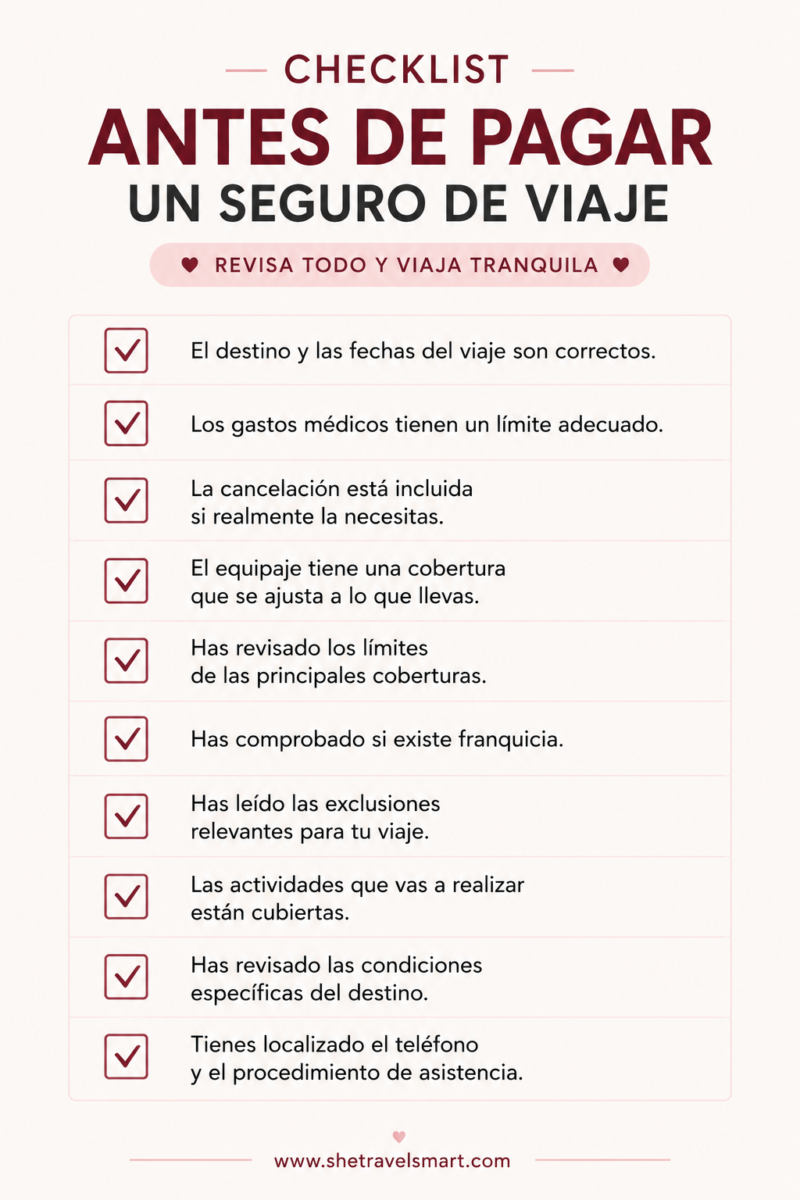 Checklist para contratar un seguro de viaje