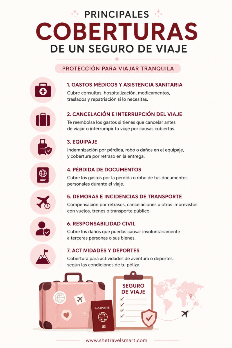 Coberturas principales de un seguro de viaje