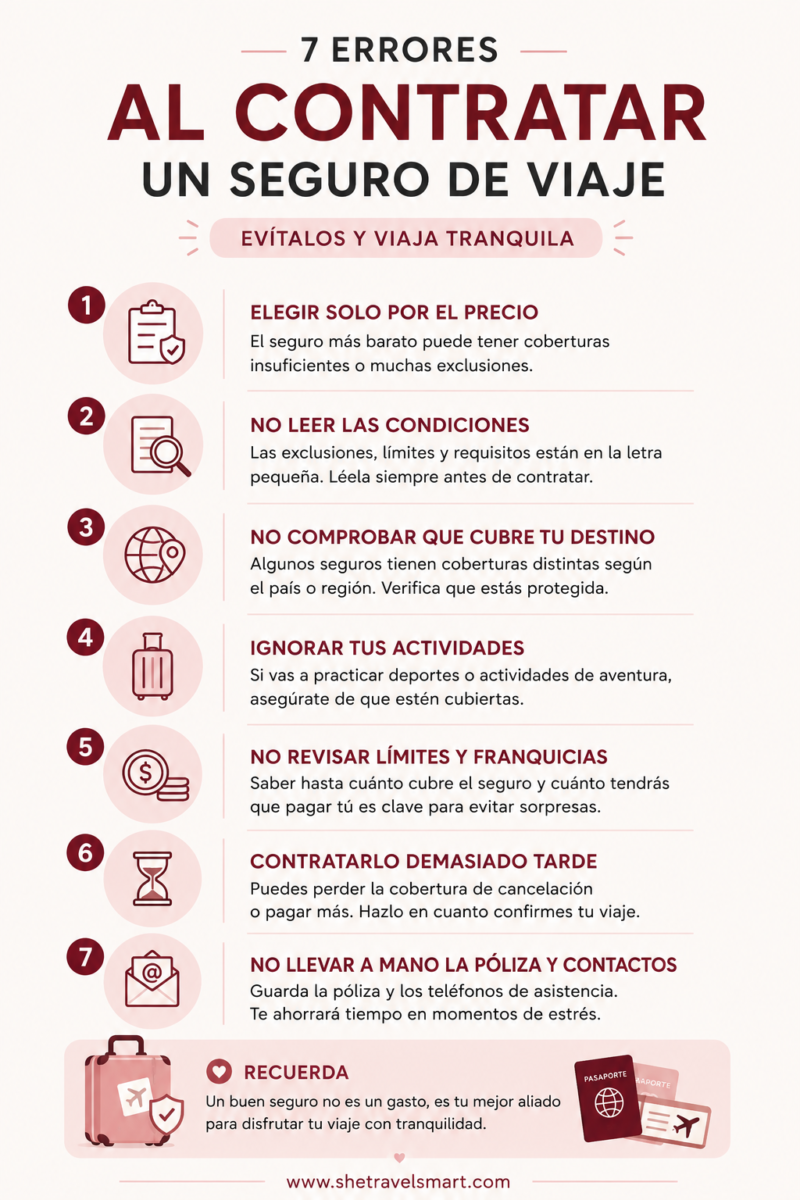 Errores al contratar un seguro de viaje