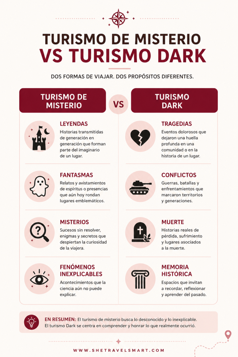 diferencias entre turismo de misterio y turismo Dark