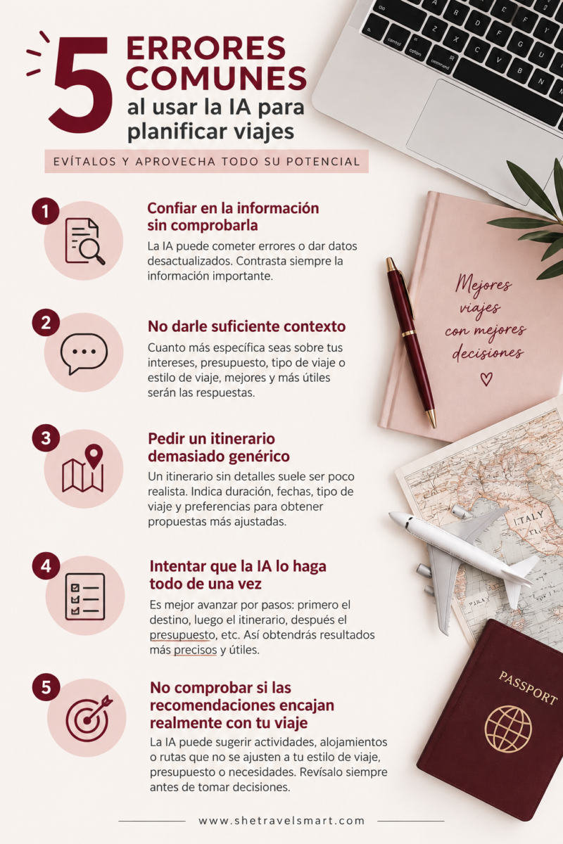 Errores comunes al usar IA para planificar viajes