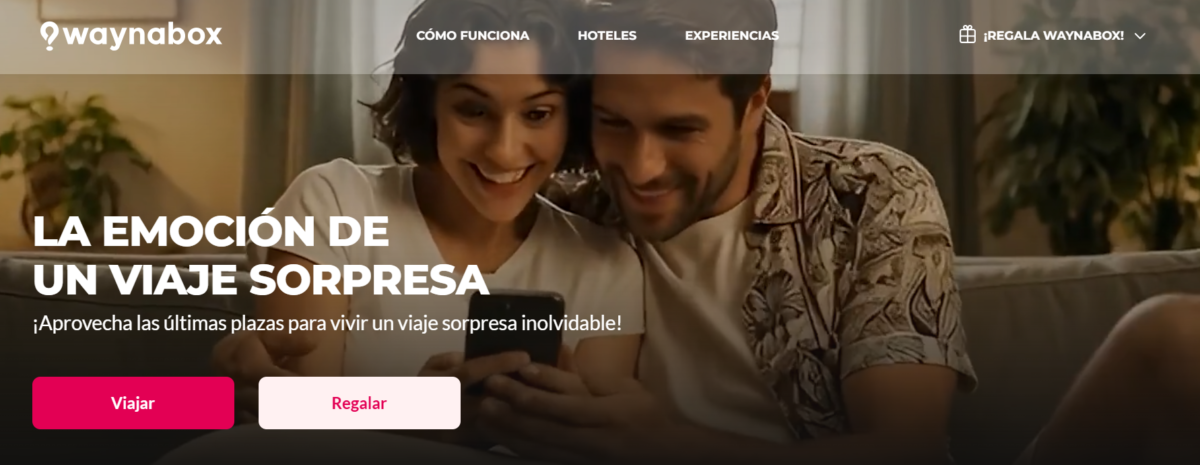 captura de pantalla de homepage de plataforma Waynabox