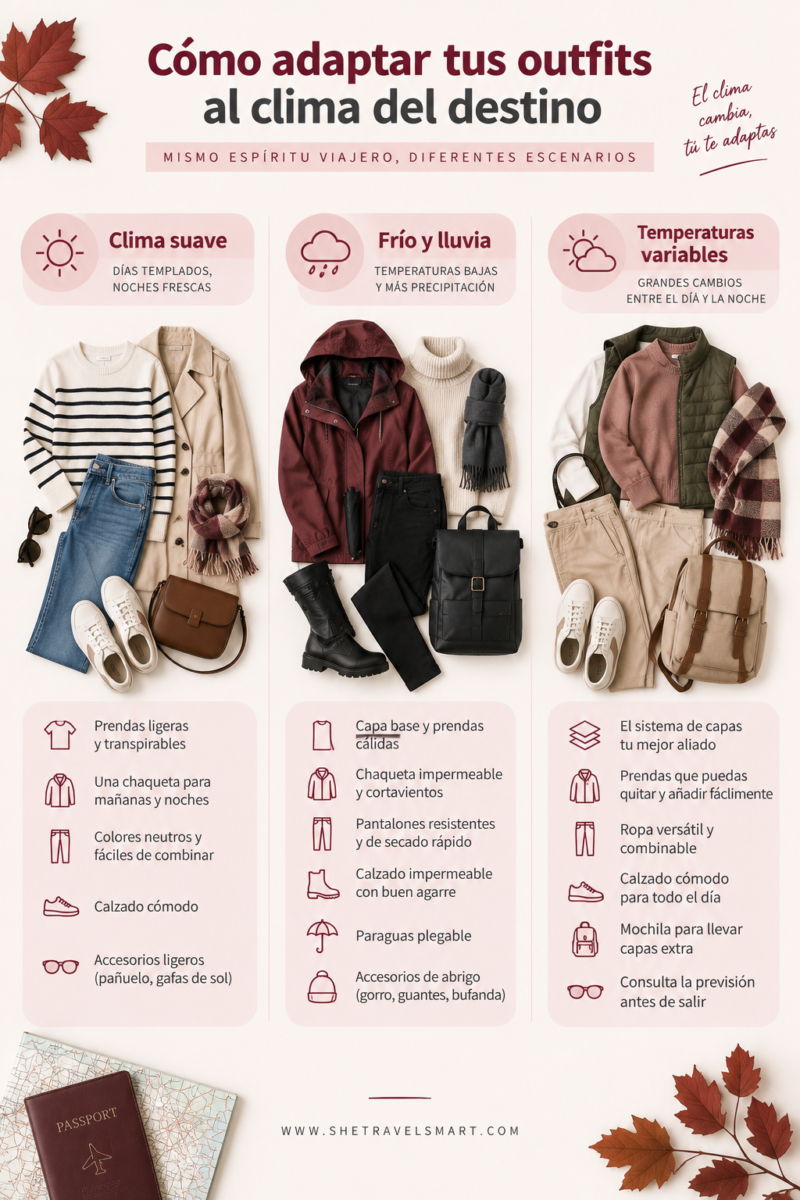 Cómo adaptar los outfits de otoño al clima del destino