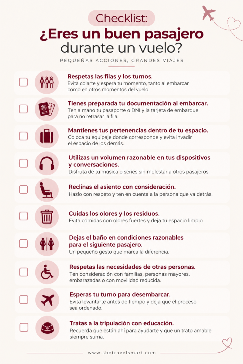 Checklist: ¿eres un buen pasajero durante un vuelo?