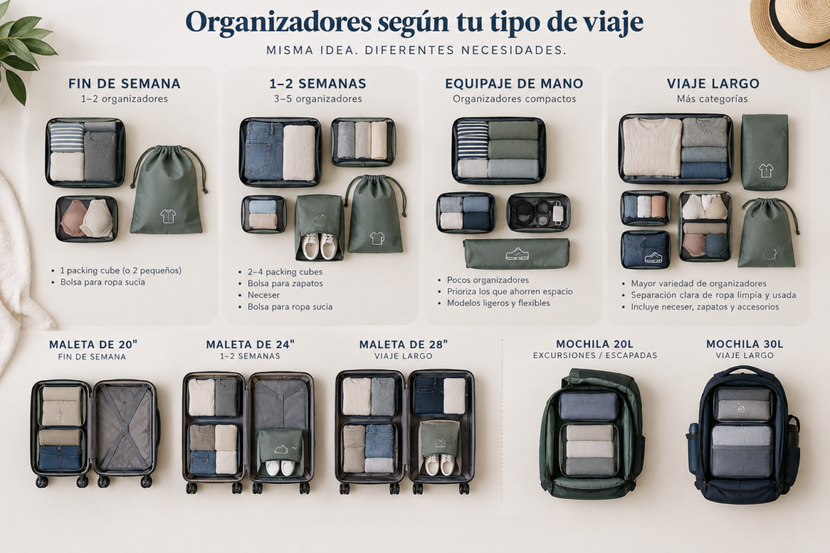 Cómo organizar el equipaje según el tipo de viaje