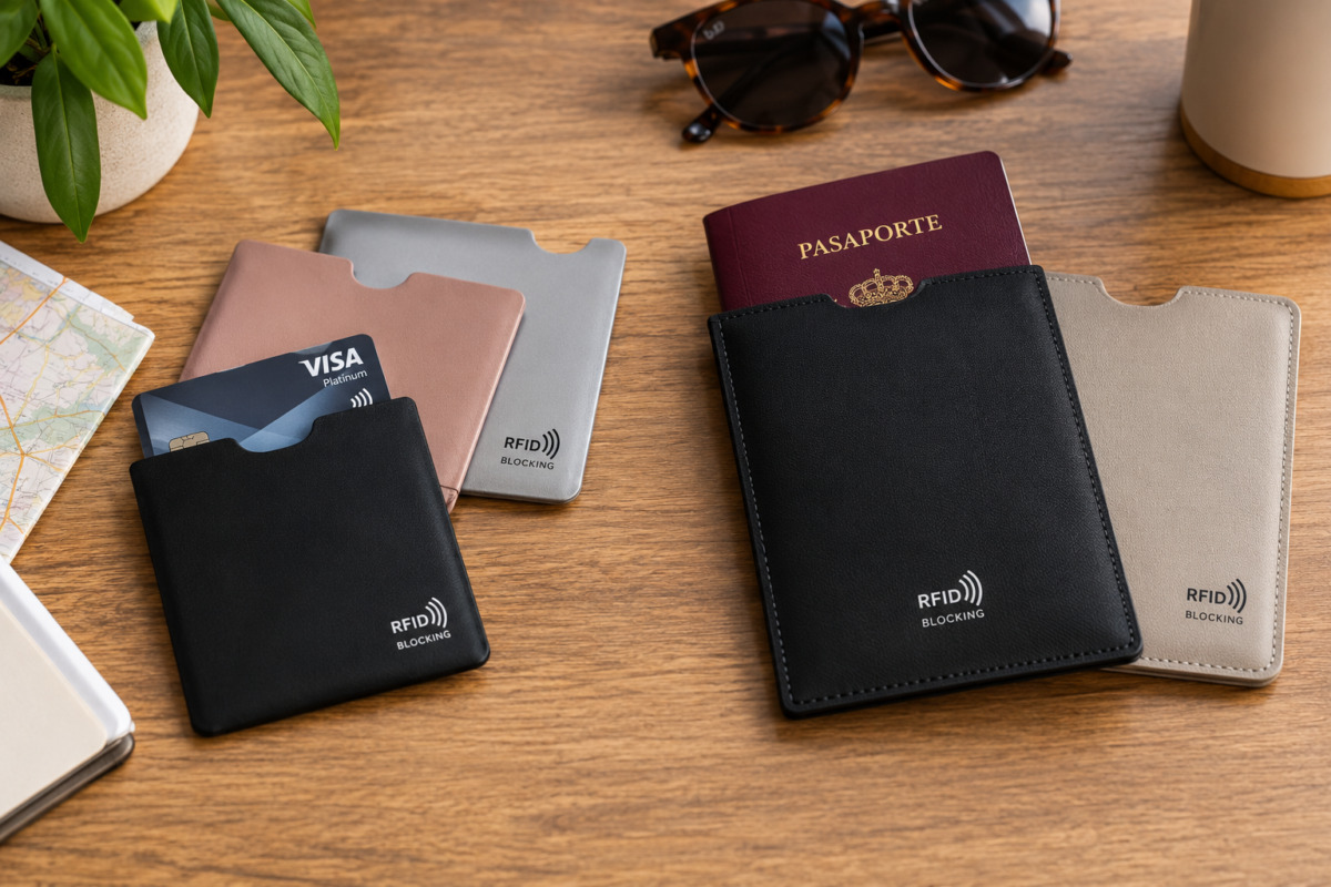 fundas de protección RFID para tarjetas de credito y viajar segura