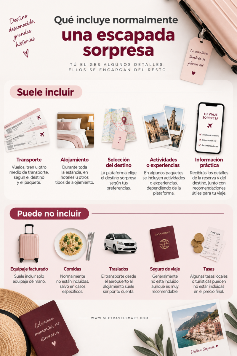 qué incluye una escapada sorpresa